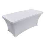 6 Feet Rectangular Spandex Table Cover White