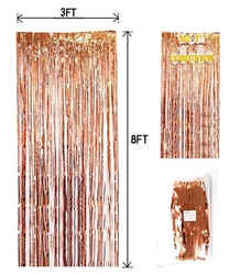 METALLIC FRINGE FOIL CURTAIN 3 ft x 8 ft