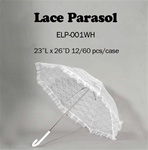 23" White Lace Parasol