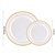 Plastics Plate with Gold/Silver Rim, 7.5" - Silver