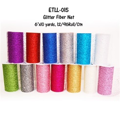 6" x 10 yards Glitter Fiber Net Tulle