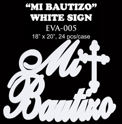 EVA Sign - Mi Bautizo- Gold, Silver, White