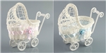 PLASTIC WICKER BABY CARRIAGE